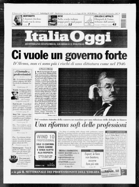 Italia oggi : quotidiano di economia finanza e politica